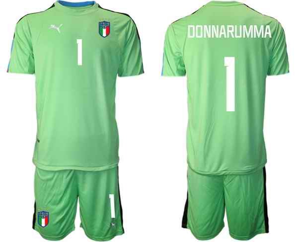 Men's Italy #1 Donnarumma Green Goalkeeper Soccer Jersey Suit