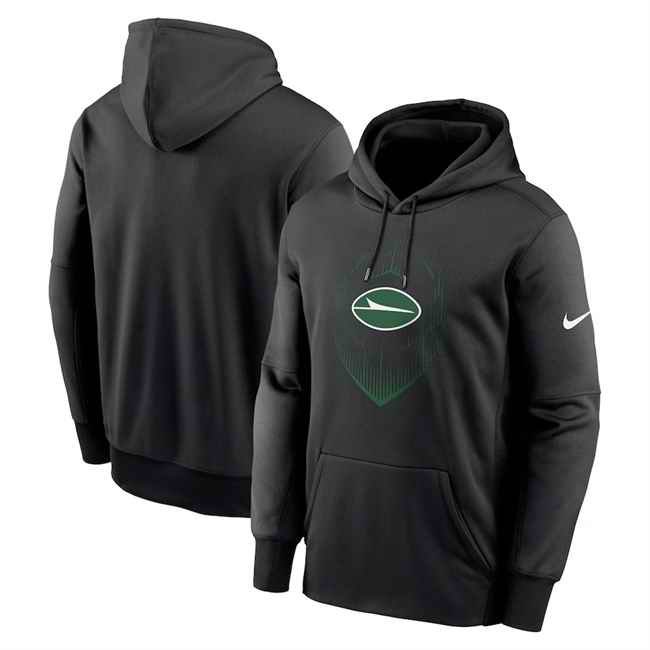 Men's New York Jets Black Icon Performance Pullover Hoodie