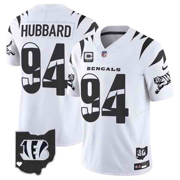 Men's Cincinnati Bengals #94 Sam Hubbard White F.U.S.E. With 2-Star C Patch Special Vapor Untouchable Limited Stitched Football Jersey