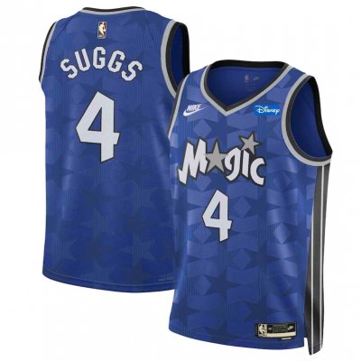 Men's Orlando Magic #4 Jalen Suggs Blue 2023/24 Classic Edition Stitched Basketball Jersey