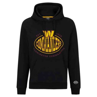 Men's Washington Commanders Black BOSS X Touchback Pullover Hoodie