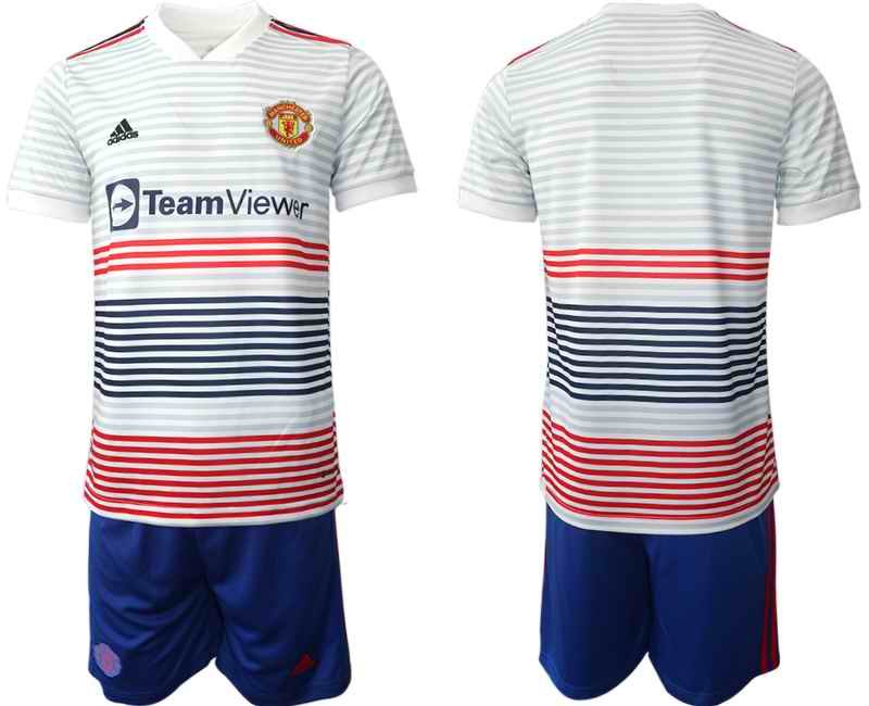 Men's Manchester United Blank 22/23 White Away Soccer Jersey Suit