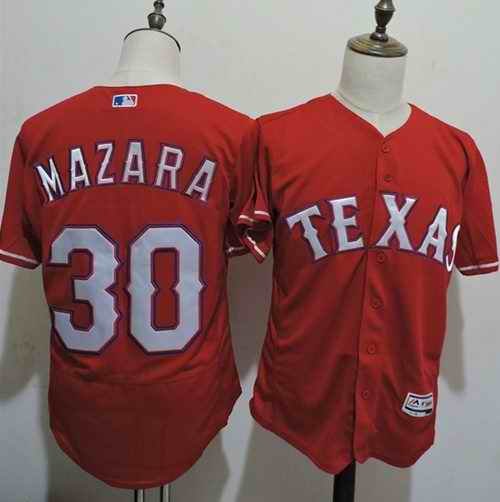 Rangers #30 Nomar Mazara Red Flexbase Authentic Collection Stitched MLB Jersey