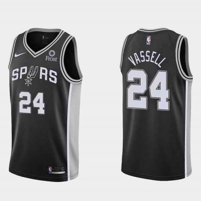 Men's San Antonio Spurs #24 Devin Vassell Black Icon Edition Stitched Jersey