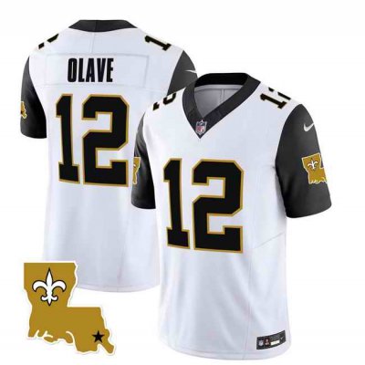 Men's New Orleans Saints #12 Chris Olave White 2023 F.U.S.E. 1987 Legacy Vapor Stitched Jersey