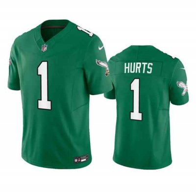 Men's Philadelphia Eagles #1 Jalen Hurts Green 2023 F.U.S.E. Vapor Untouchable Stitched Football Jersey