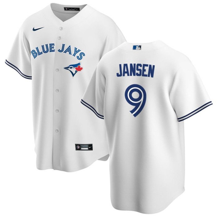 Men's Toronto Blue Jays #9 Danny Jansen White Cool Base Stitched Jersey