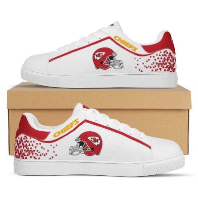 Women's Kansas City Chiefs Low Top Leather Sneakers 002