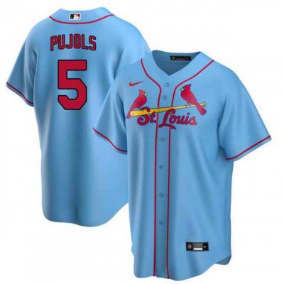 Men's St. Louis Cardinals #5 Albert Pujols Blue Cool Base Stitched Jersey