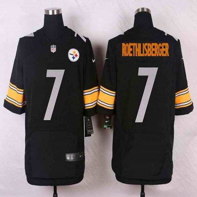 Men's Pittsburgh Steelers #7 Ben Roethlisberger Black Stitched NFL Elite Jersey