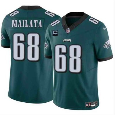 Men's Philadelphia Eagles #68 Jordan Mailata Green 2024 F.U.S.E With 1-Star C Patch Vapor Untouchable Limited Stitched Football Jersey