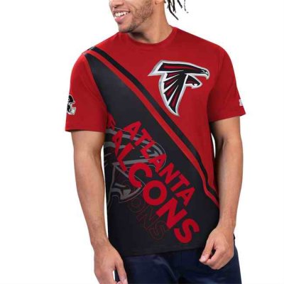 Men's Atlanta Falcons Red/Black Finish Line Extreme Graphic T-Shirt