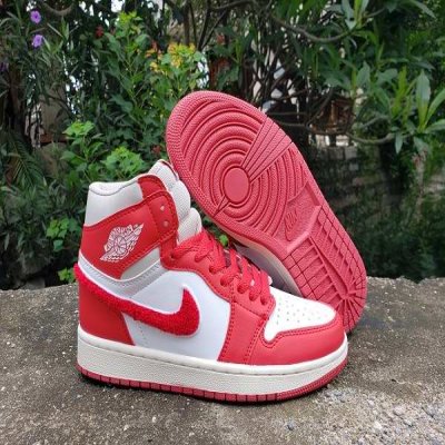 Women's Running Weapon Air Jordan 1 White/Red Shoes 0160