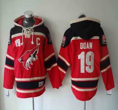 Coyotes #19 Shane Doan Red Sawyer Hooded Sweatshirt Stitched NHL Jersey