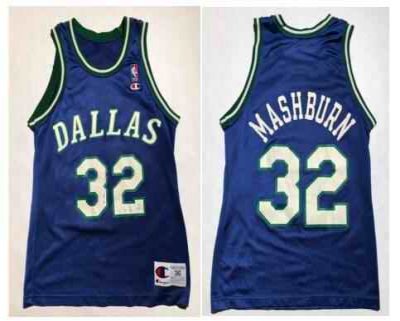 Men's Dallas Mavericks #32 Jamal Mashburn Champion Basketball Stitched Jersey