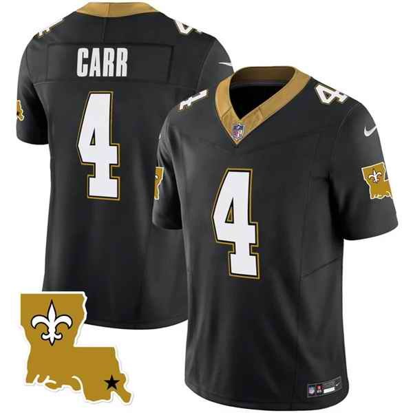 Men's New Orleans Saints #4 Derek Carr Black 2023 F.U.S.E. 1987 Legacy Vapor Stitched Jersey