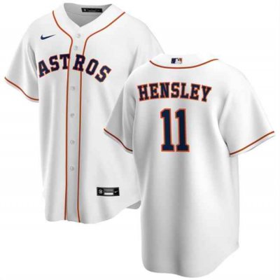 Men's Houston Astros #11 David Hensley White  Cool Base Stitched Baseball Jersey