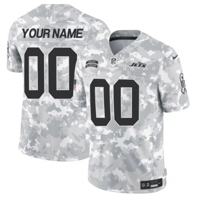 Men's New York Jets Active Player Custom 2024 F.U.S.E Arctic Camo Salute to Service Limited Stitched Football Jersey