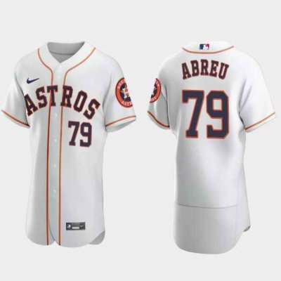 Men's Houston Astros #79 Jos' Abreu White Flex Base Stitched Jersey