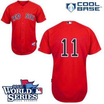 Red Sox #11 Clay Buchholz Red Cool Base 2013 World Series Patch Stitched MLB Jersey