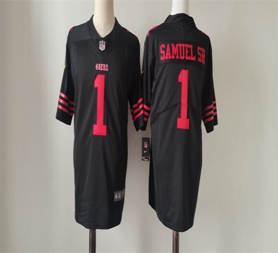 Women's San Francisco 49ers #1 Deebo Samuel Sr. Black Stitched Jersey(Run Small)