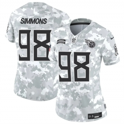 Women's Tennessee Titans #98 Jeffery Simmons 2024 F.U.S.E Arctic Camo Salute to Service Limited Stitched Football Jersey(Run Small)