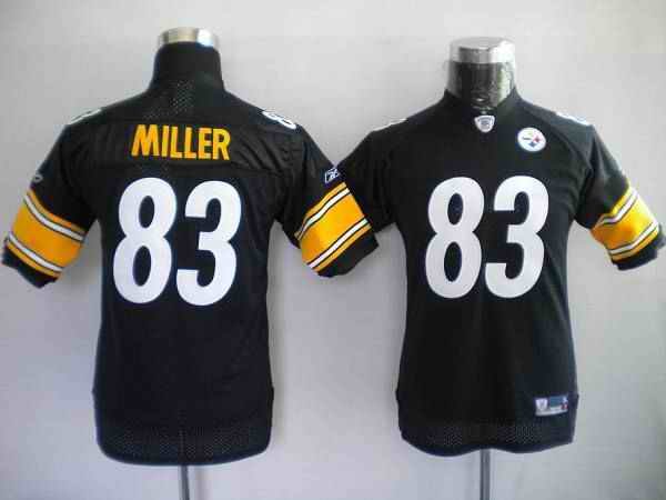 Steelers #83 Heath Miller Black Stitched Youth NFL Jersey