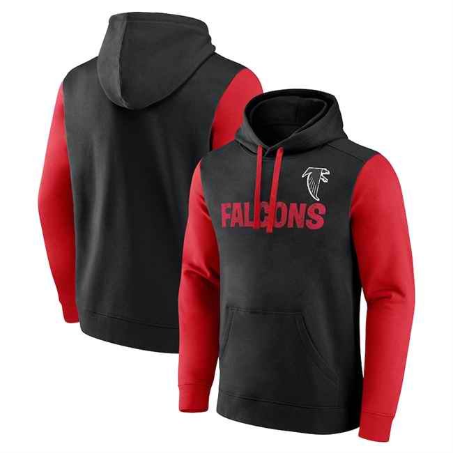 Men's Atlanta Falcons Black/Red Fleece Pullover Hoodie