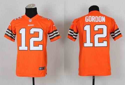 Nike Browns #12 Josh Gordon Orange Alternate Youth Stitched NFL Elite Jersey