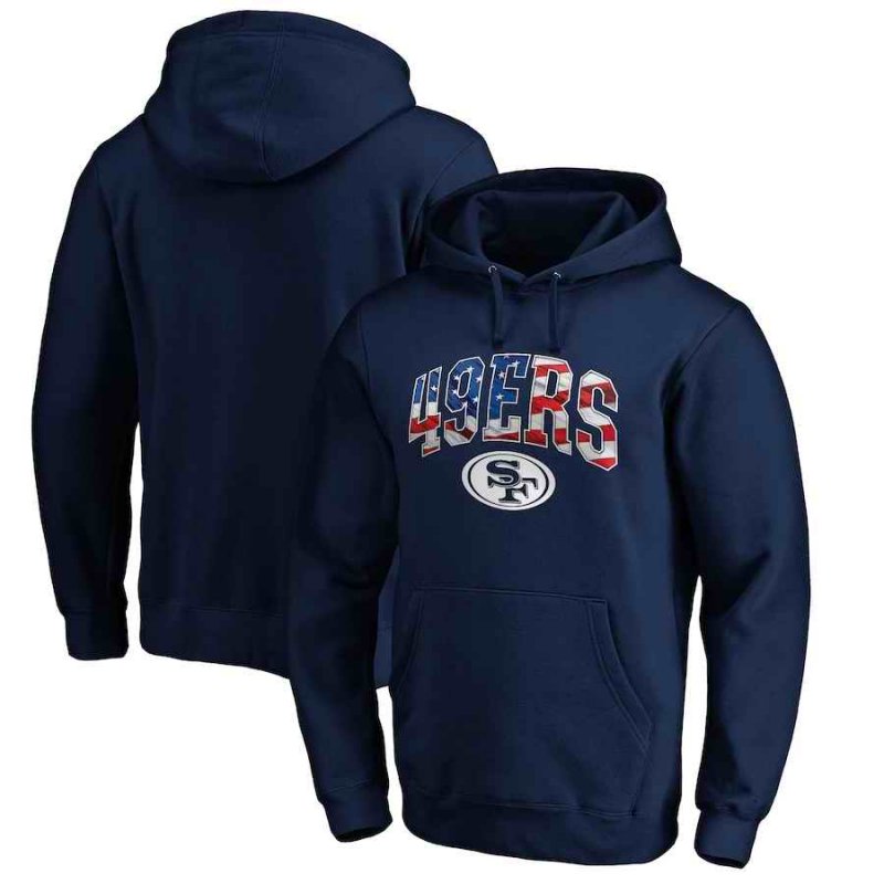 Men's San Francisco 49ers Navy Banner Wave Pullover Hoodie