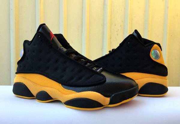 Men's Running Weapon Air Jordan 13 Black/Yellow Shoes 040