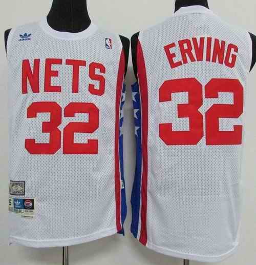 Nets #32 Julius Erving White ABA Retro Swingman Throwback Stitched NBA Jersey