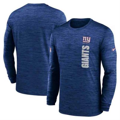 Men's New York Giants Royal 2024 Sideline Team Velocity Performance Long Sleeve T-Shirt