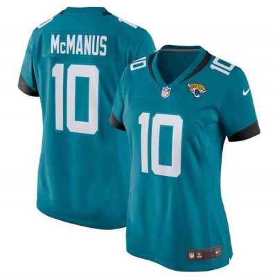 Women's Jacksonville Jaguars #10 Brandon McManus Teal Stitched Jersey(Run Small)