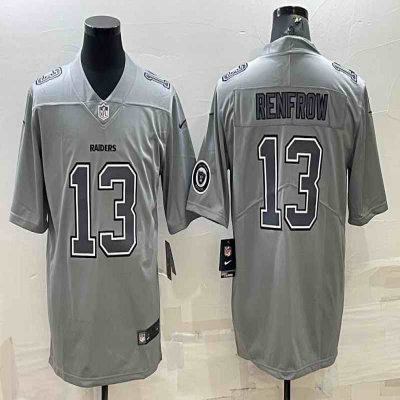 Men's Las Vegas Raiders #13 Hunter Renfrow Grey Atmosphere Fashion With Patch Stitched Jersey