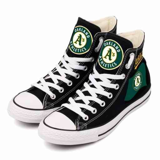 Women's Oakland Athletics Repeat Print High Top Sneakers 006