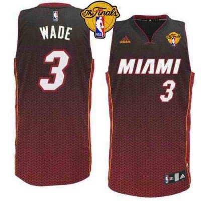 Heat #3 Dwyane Wade Black Resonate Fashion Swingman Finals Patch Stitched NBA Jersey