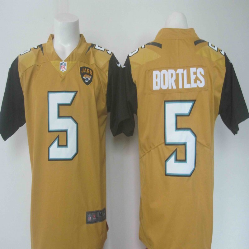 Men's Nike Jaguars #5 Blake Bortles Gold Limited Rush Stitched NFL Jersey