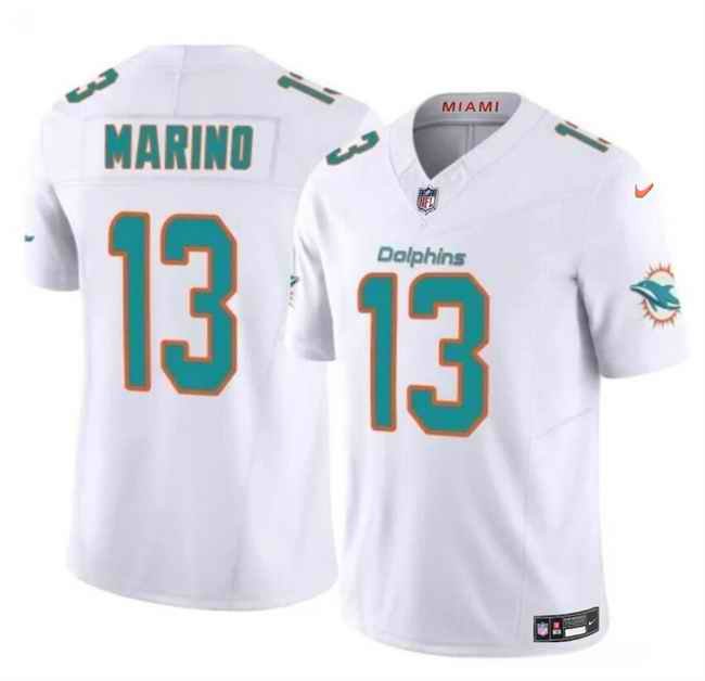 Men's Miami Dolphins #13 Dan Marino White 2023 F.U.S.E Vapor Limited Stitched Football Jersey