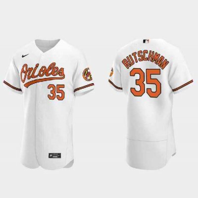 Men's Baltimore Orioles #35 Adley Rutschman White Flex Base Stitched Baseball Jersey