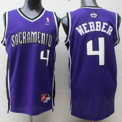 Nike Kings #4 Chris Webber Purple Throwback Stitched NBA Jersey