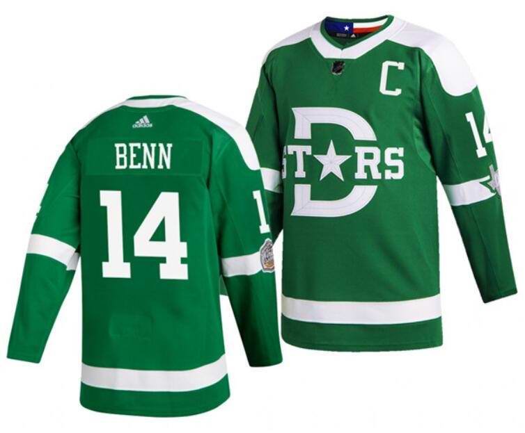 Men's Dallas Stars Custom Green 2020 Winter Classic Stitched Jersey