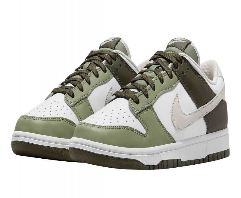 Women's Dunk Low SB White/Green Shoes 239