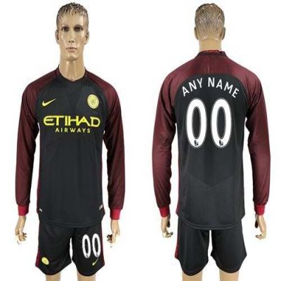 Manchester City Personalized Away Long Sleeves Soccer Club Jersey