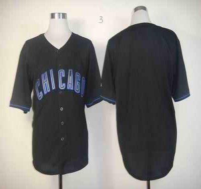 Cubs Blank Black Fashion Stitched MLB Jersey