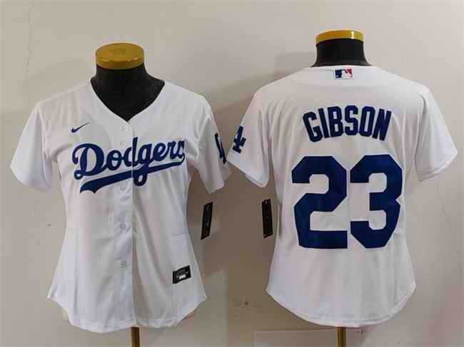 Women's Los Angeles Dodgers #23 Kirk Gibson White Stitched Jersey(Run Small)