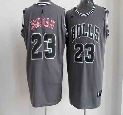 Bulls #23 Michael Jordan Grey Graystone II Fashion Stitched NBA Jersey