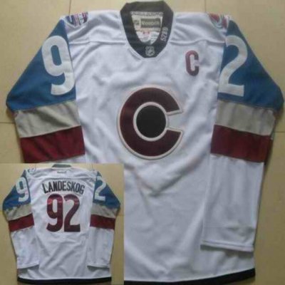 Men's Colorado Avalanche #92 Gabriel Landeskog White Stitched Jersey