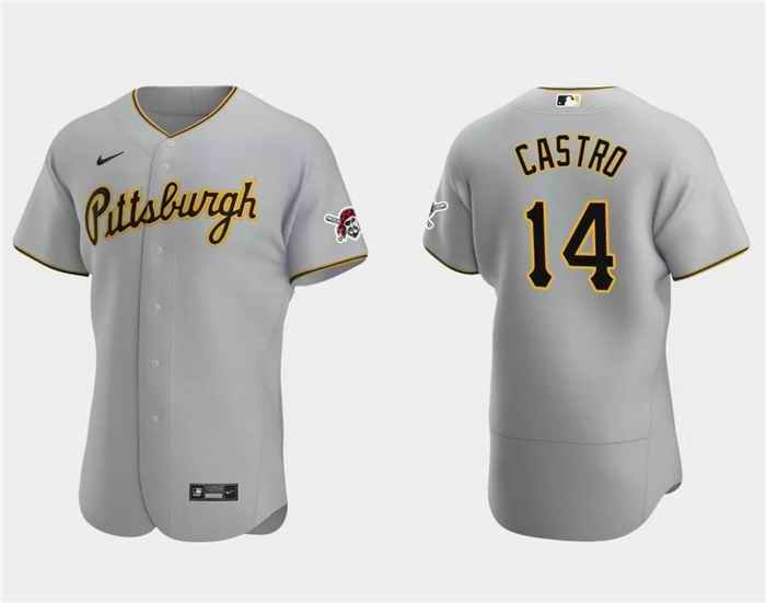 Men's Pittsburgh Pirates #14 Rodolfo Castro Grey Flex Base Stitched Baseball Jersey