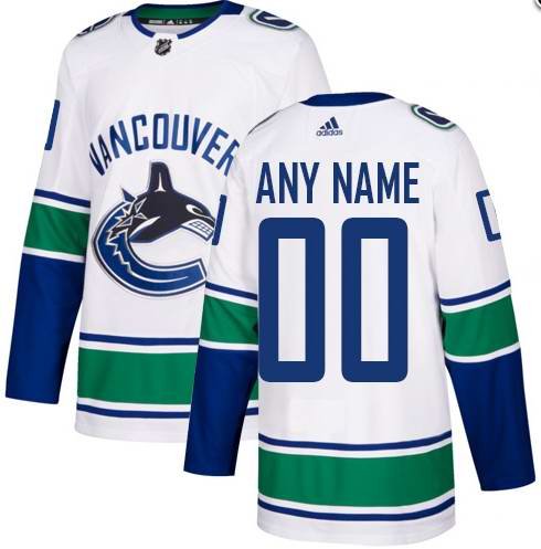 Men's Vancouver Canucks White Custom Name Number Size NHL Stitched Jersey